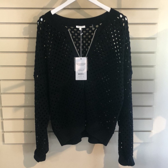 NWT 7 Diamonds Rene Knit Bomber Jacket! Black - Picture 3 of 4